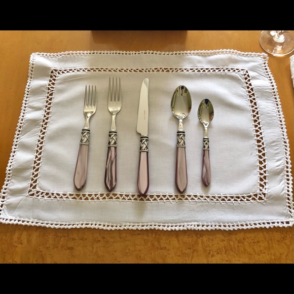 Vietri Aladdin Antique finish Lilac/Abalone Flatware 30 pieces Open box$900 - Picture 2 of 12